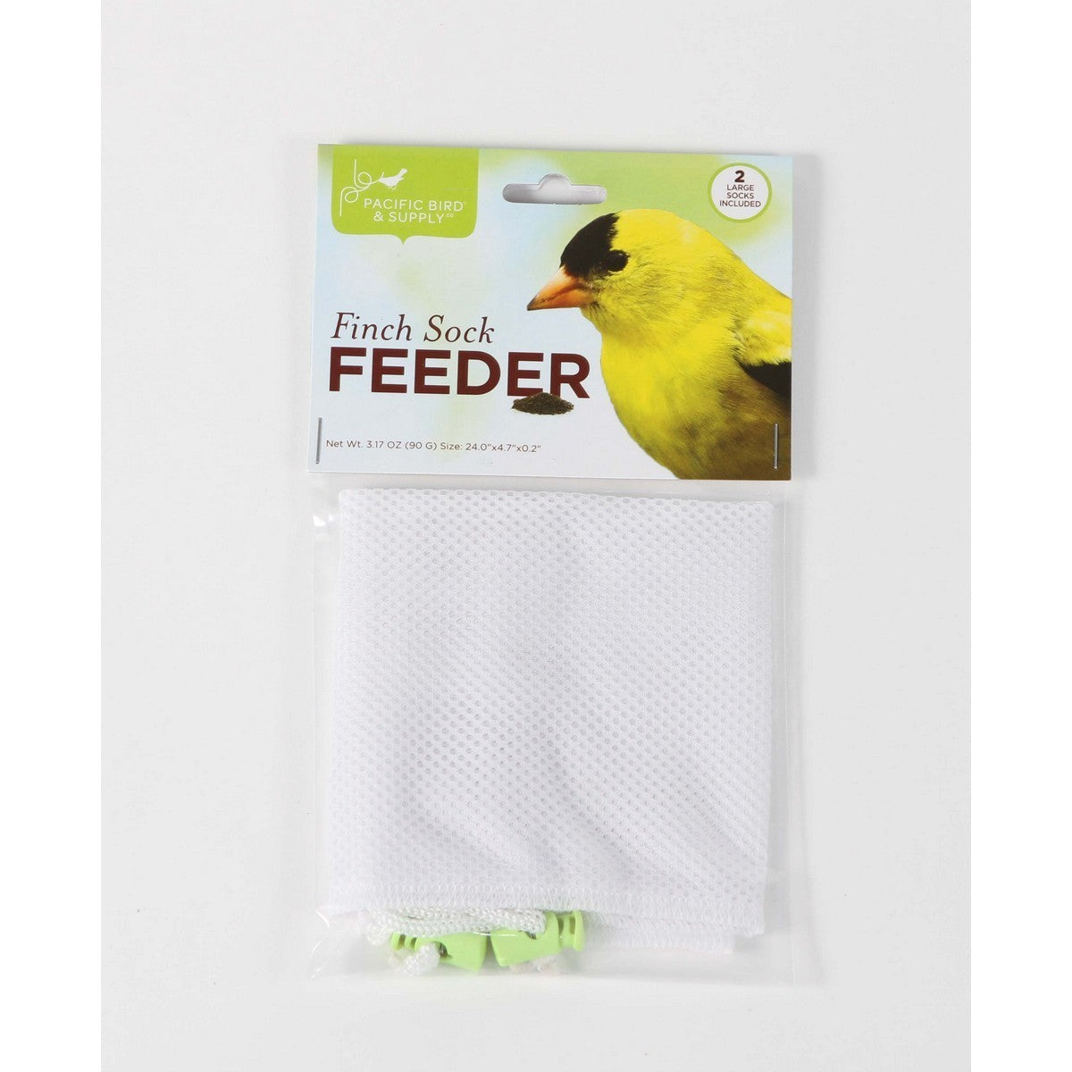 Pacific Bird & Supply White/Green Nyjer Sock Thistle Bird Feeder - 2pcs