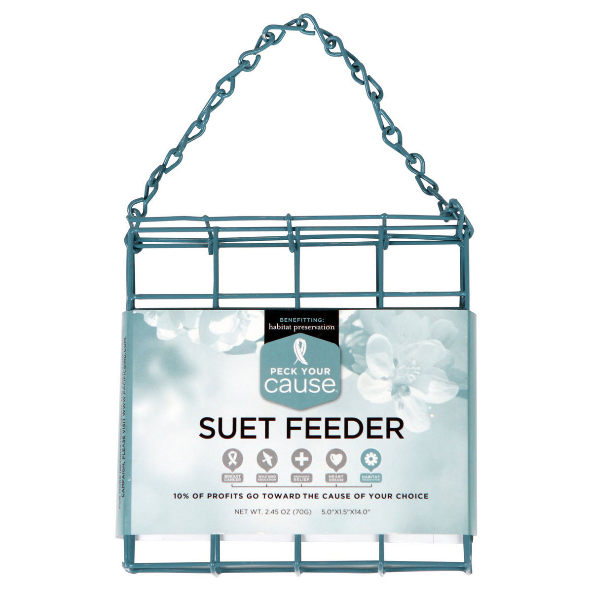 Pacific Bird & Supply Peck Your Cause Suet Bird Feeder - Green