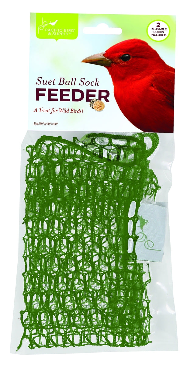 Pacific Bird & Supply Green Suet Ball Sock Feeder 2 Pk - 14 Ounce