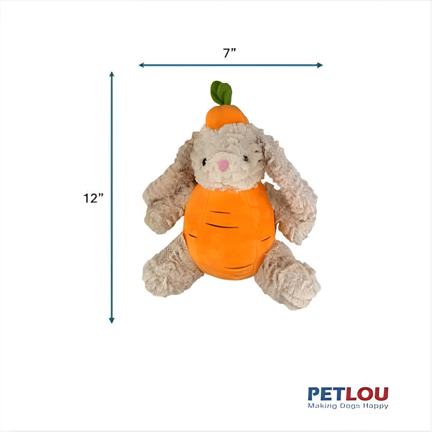 Petlou Carrot Rabbit Dog Toy, 8" Height