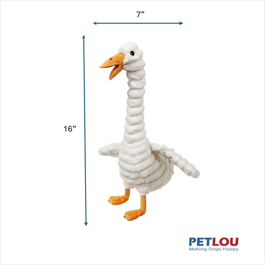 PetLou Farm Friends Duck Squeaky Plush Dog Toy, 16-in