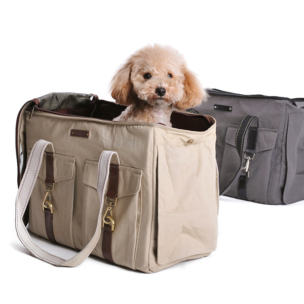 Dogo Pet Fashions Buckle Tote V2 Pet Carrier Bag - Beige
