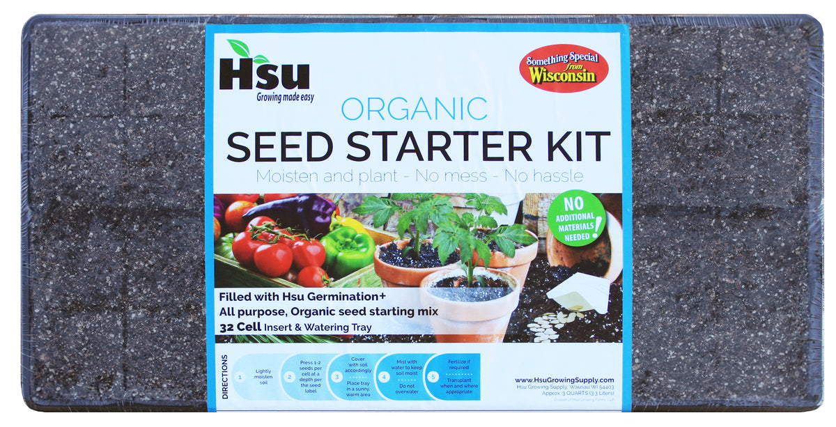 HSU Growing Supply Organic Seed Starter Kit With Germintation+
