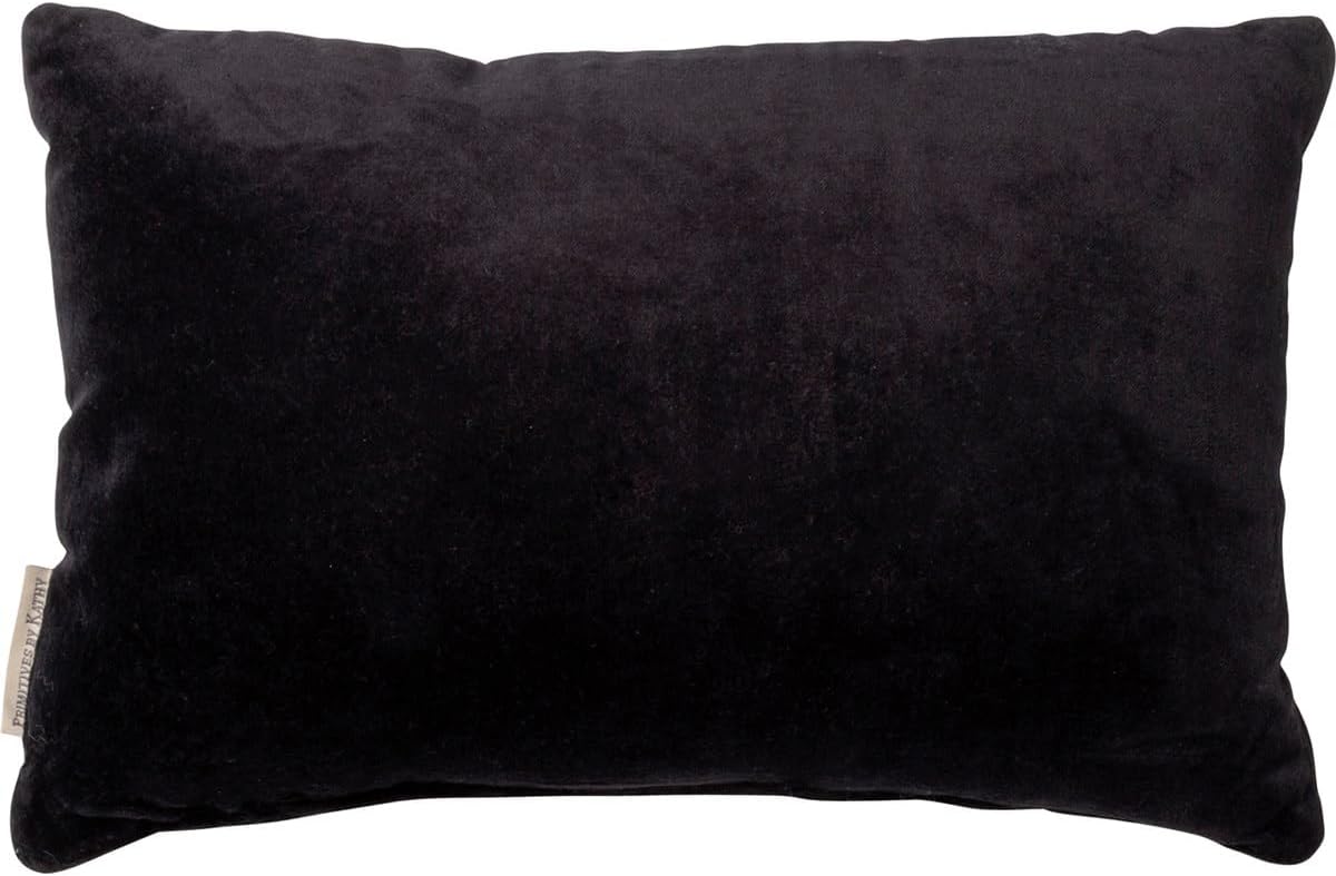 Primitives by Kathy Luxe Velvet Chikan Stitched Throw Pillow, 15 x 10-Inch