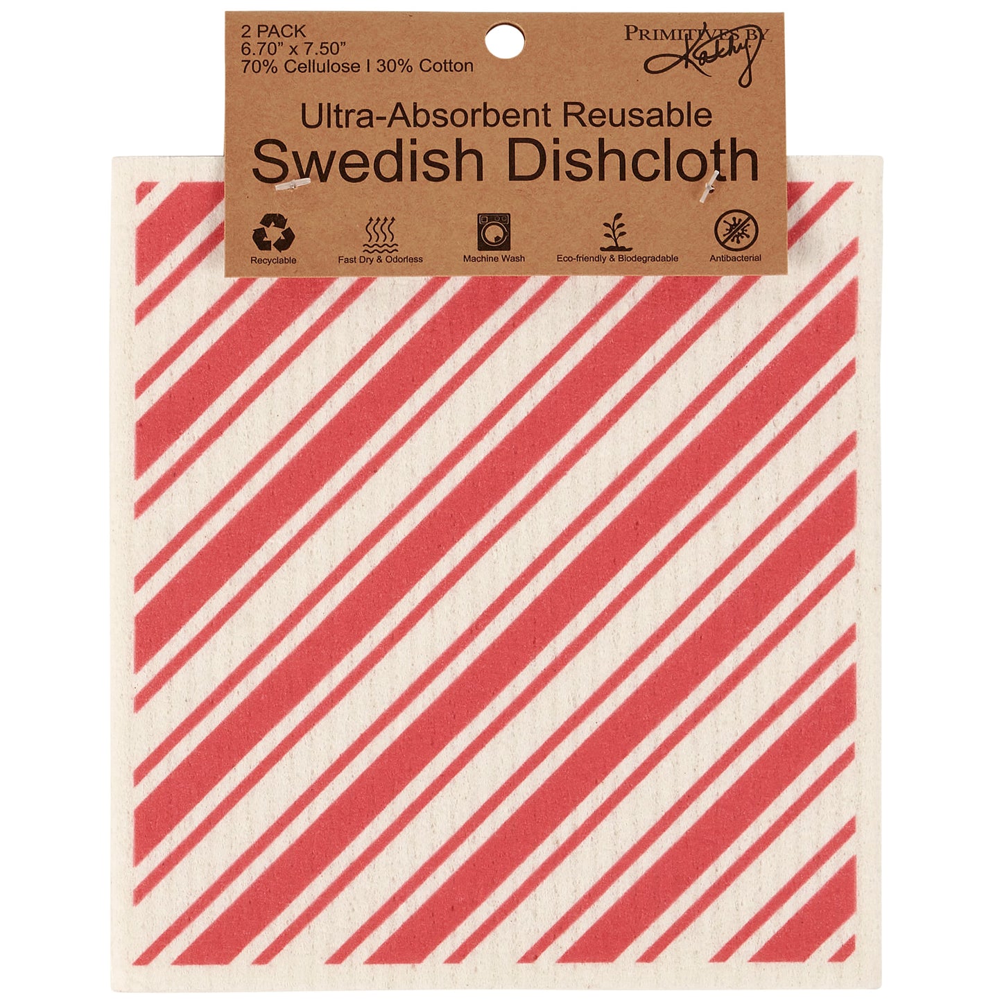 Primitives By Kathy Christmas Baking Swedish Dishcloth Set - 6.75" x 7.50"