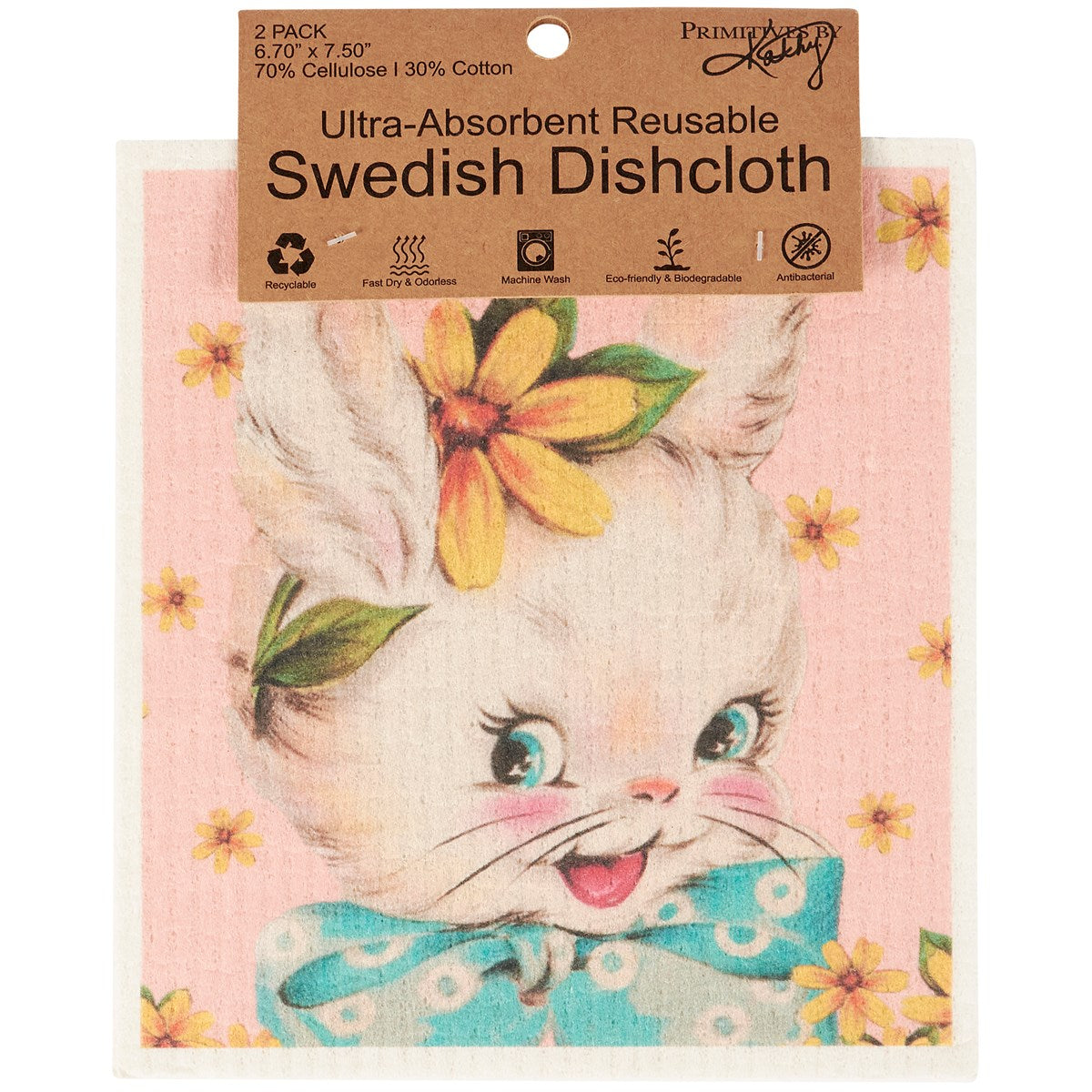 Primitives by Kathy Vintage Easter Swedish Dishcloth Set