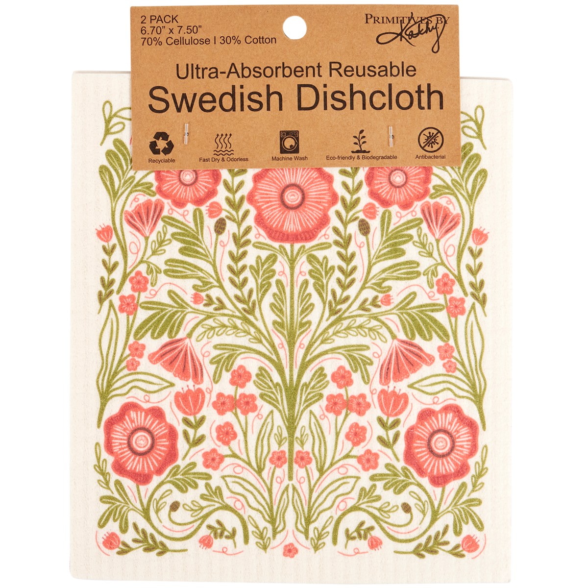Primitives by Kathy Botanical Swedish Dishcloth Set