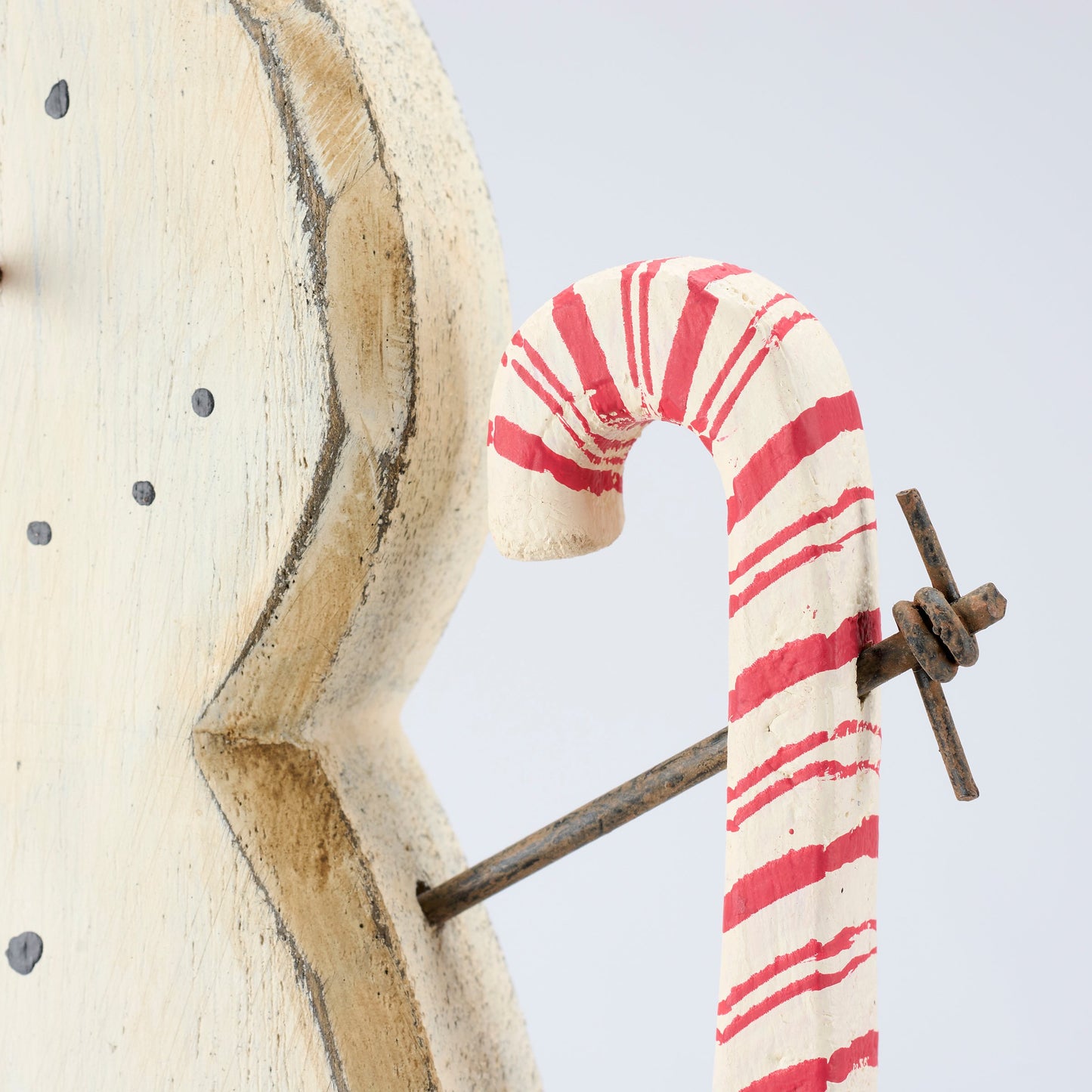Primitives by Kathy Snowman Candy Cane Chunky Sitter