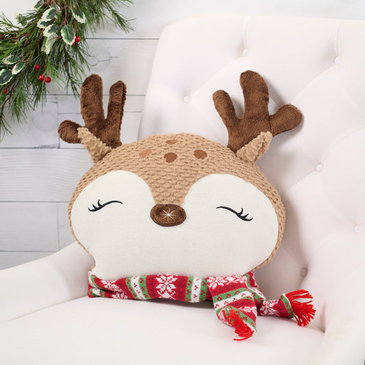 Primitives by Kathy Reindeer Shaped Pillow - Size 14" x 16"