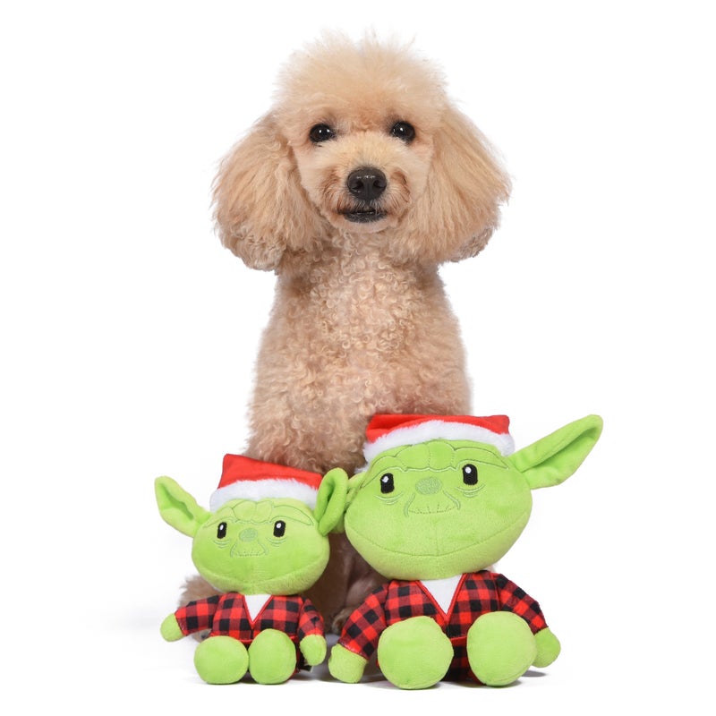 Star Wars: 6" Holiday Yoda Santa with Plaid Plush Squeaker Toy