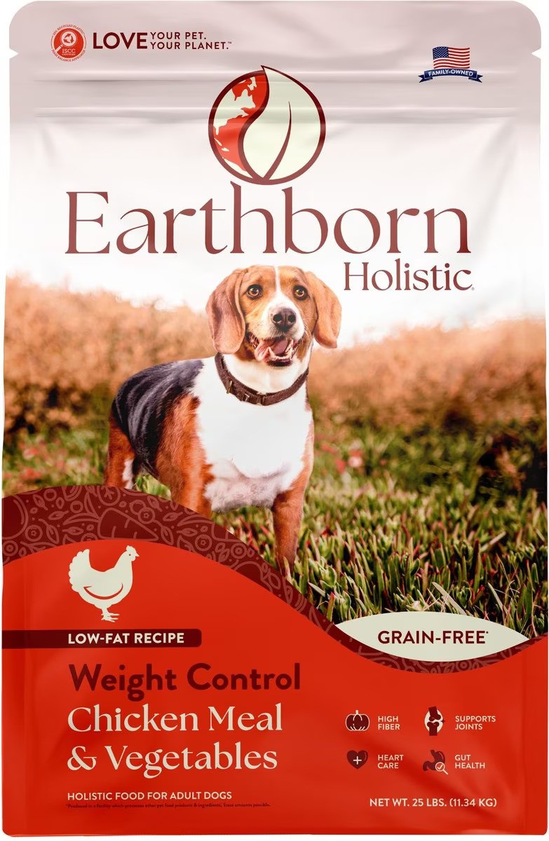 Earthborn Holistic Weight Control Chicken Meal & Vegetables Grain-Free Dry Dog Food - 25 Lbs