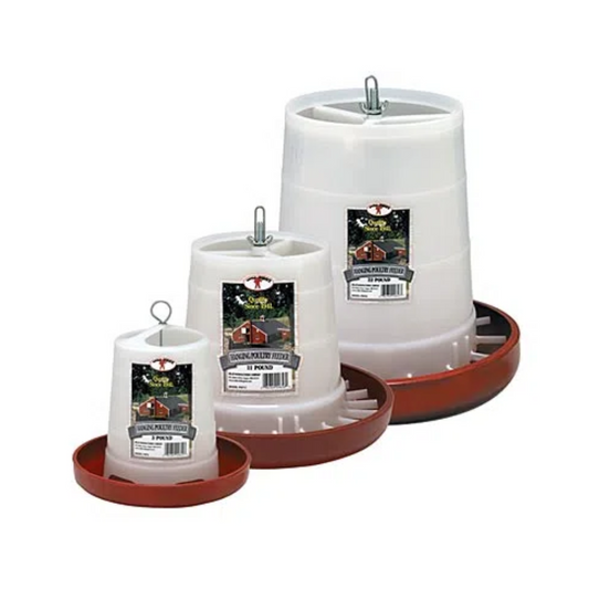 Little Giant Red/White Plastic Hanging Poultry Feeder - 3 lbs