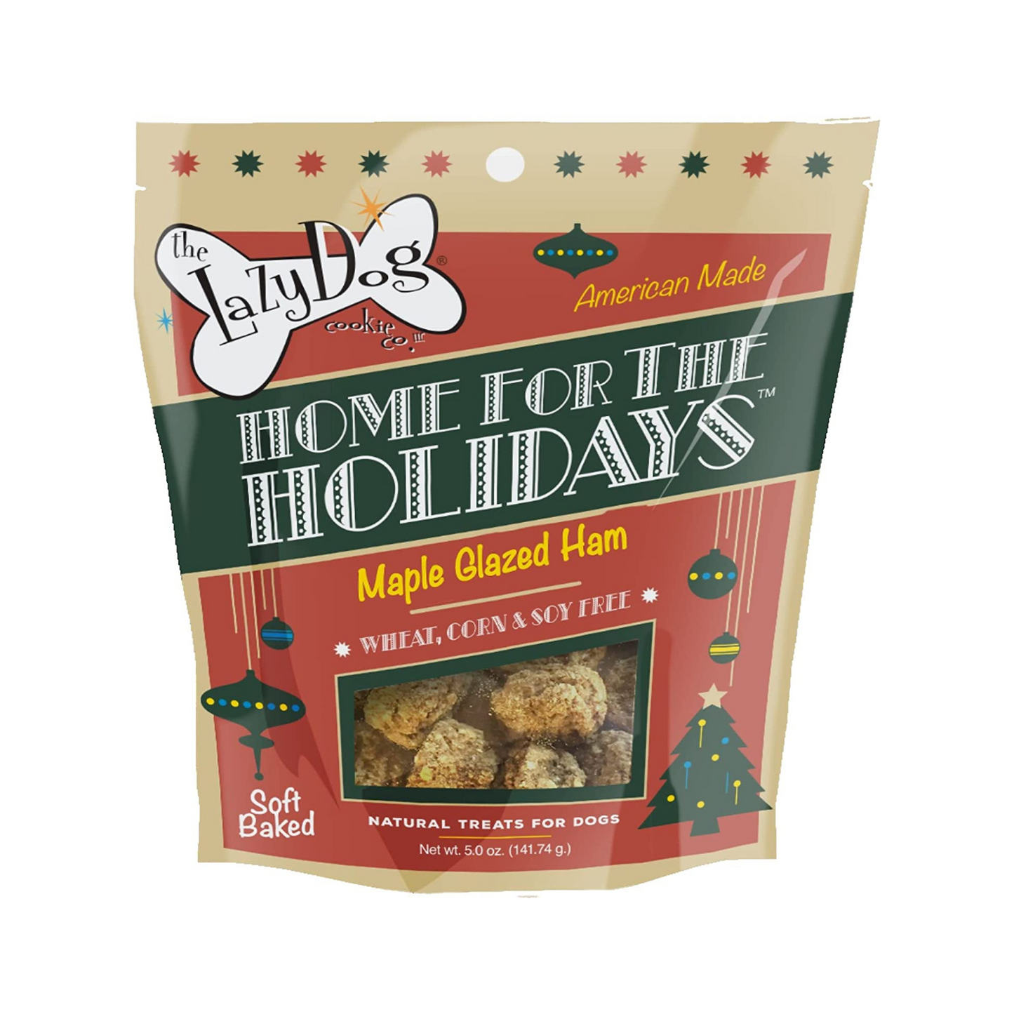 The Lazy Dog Cookie Co. Home For The Holidays Christmas Dog Treats, 5 oz.