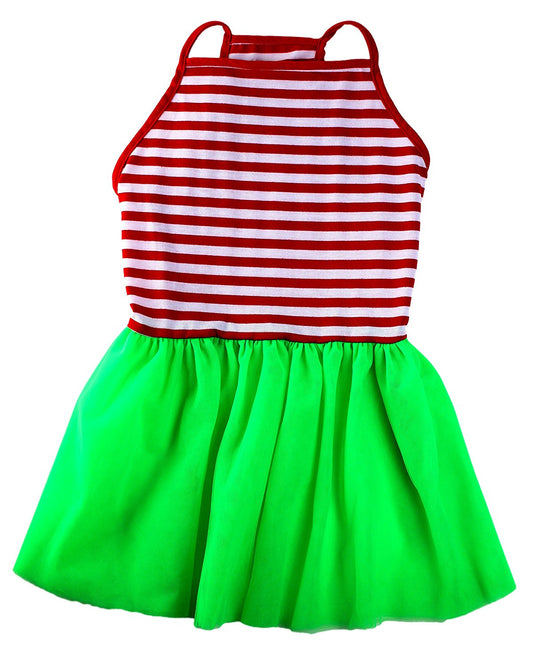 Midlee Christmas Stripe Tutu Large Dog Dress