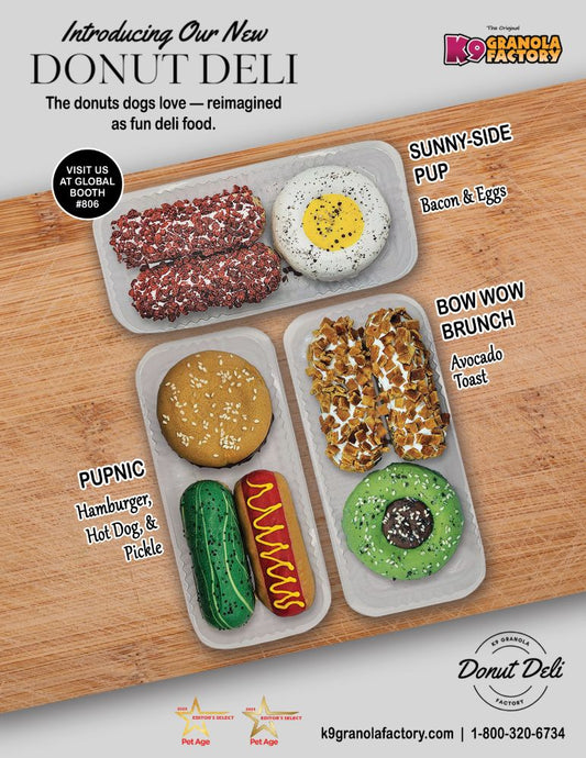 Donut Deli, Pupnic - Hamburger, Hot Dog & Pickle Gourmet Donut Treats For Dogs - 3pk
