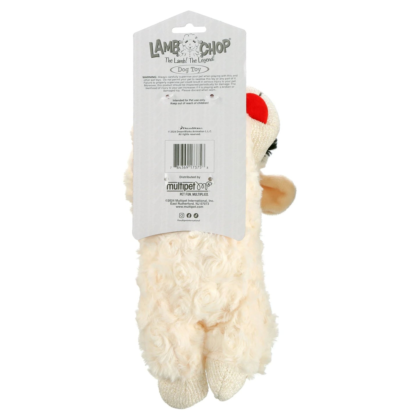 Multipet Holiday Lamb Chop with Elf Hat Dog Toy - 10"