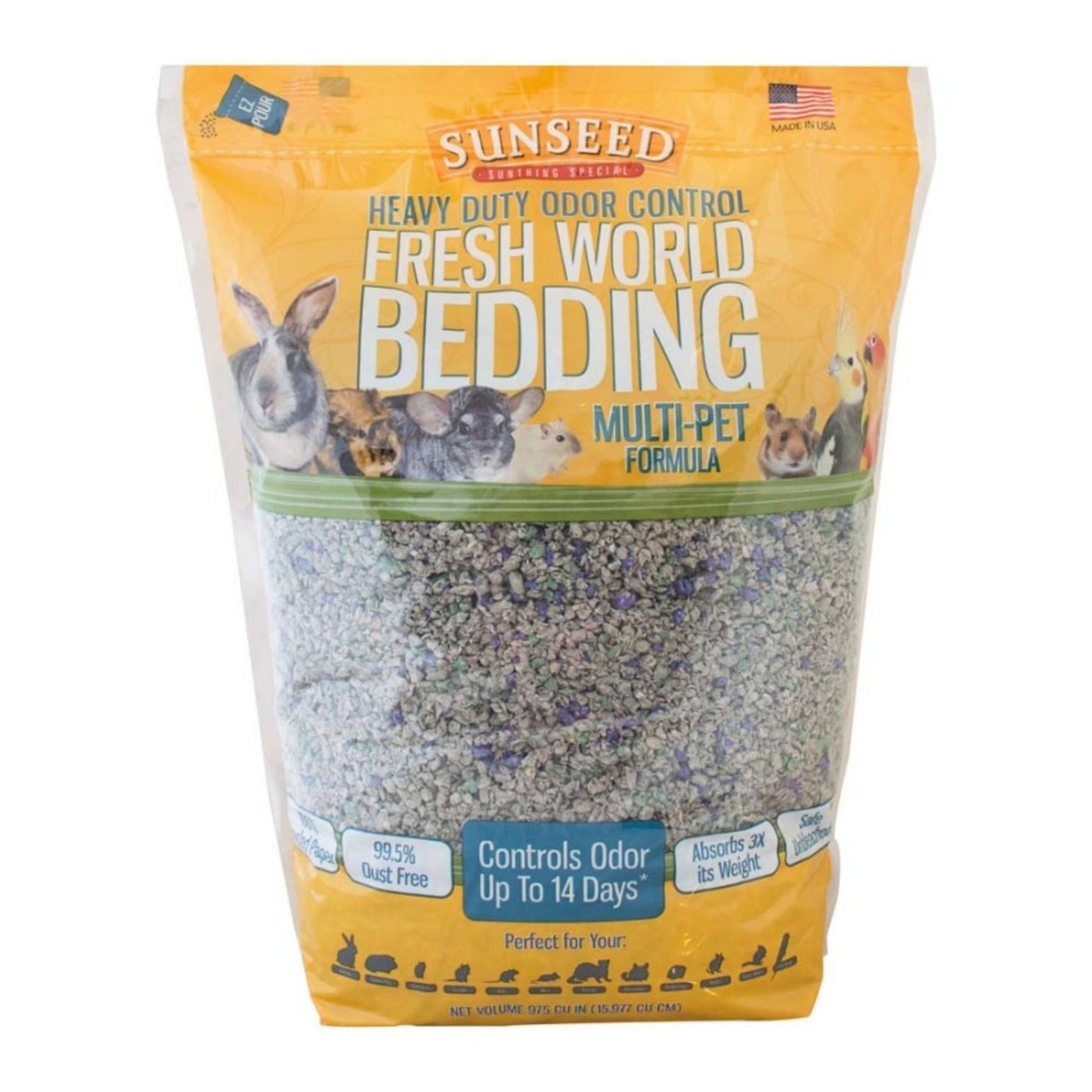 Sun Seed Fresh World Multi-Pet Bedding Grey,975Cubic Inches