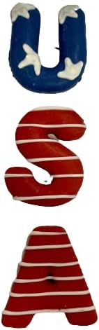 USA Dog Treats- 3 Piece Tray- 4th of July Memorial Day Patriotic Pet Cookies