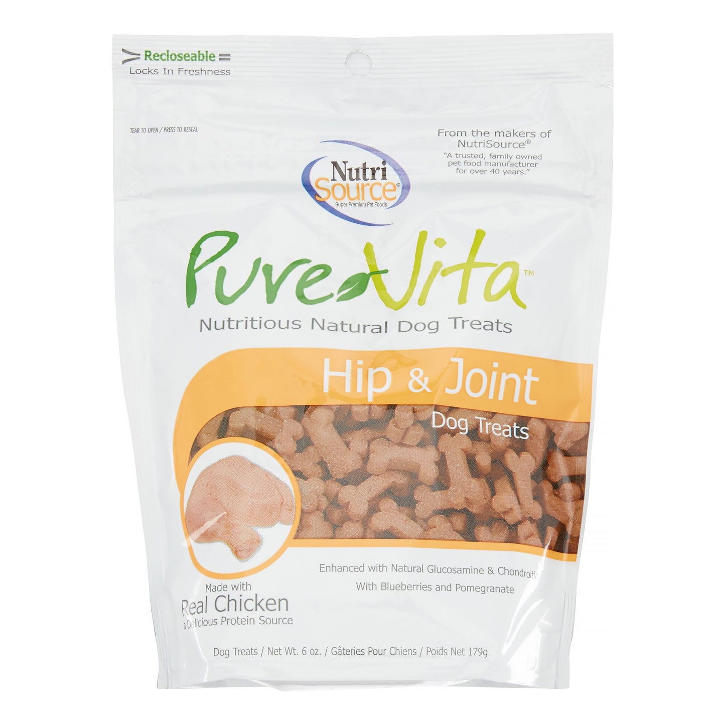 NutriSource PureVita Chicken Hip & Joint Dog Treats - 6 oz