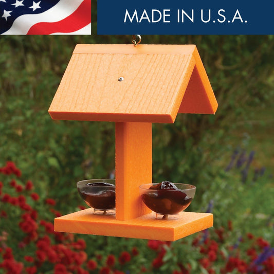 Woodlink Oriole Recycled Oriole Feeder With Jelly Dishes - Orange (8 OZ)