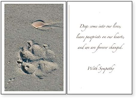 Dog Speak Paw Print in the Sand Sympathy Card