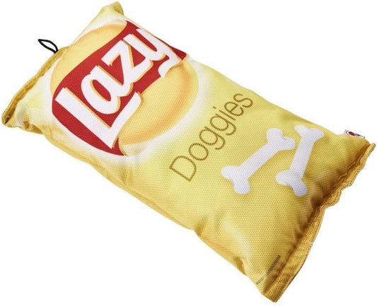 Spot Fun Food Lazy Doggie Chips Plush Dog Toy with Squeaker