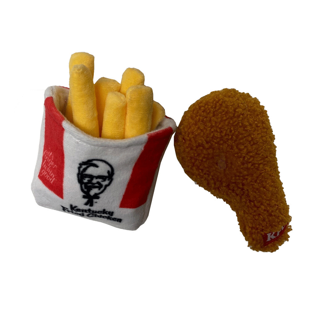 Ethical/Spot KFC Plush Fries & Drumette 2pk-Dog Toy