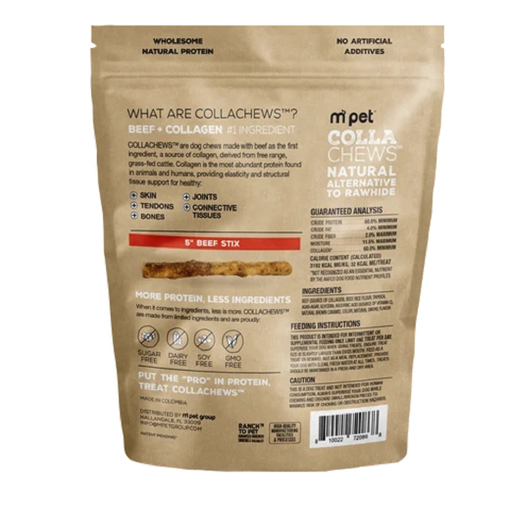 Collachews Beef + Collagen Rawhide Free 5" Stix Dog Treat - 25 Count