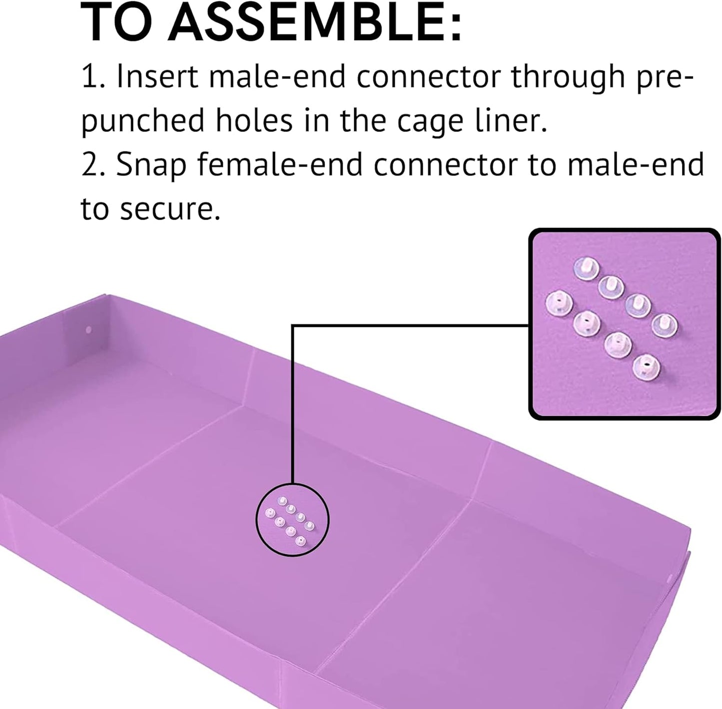 Midlee Guinea Pig Corrugated Plastic Cage Liners - 2 x 3 Panel Size - Purple