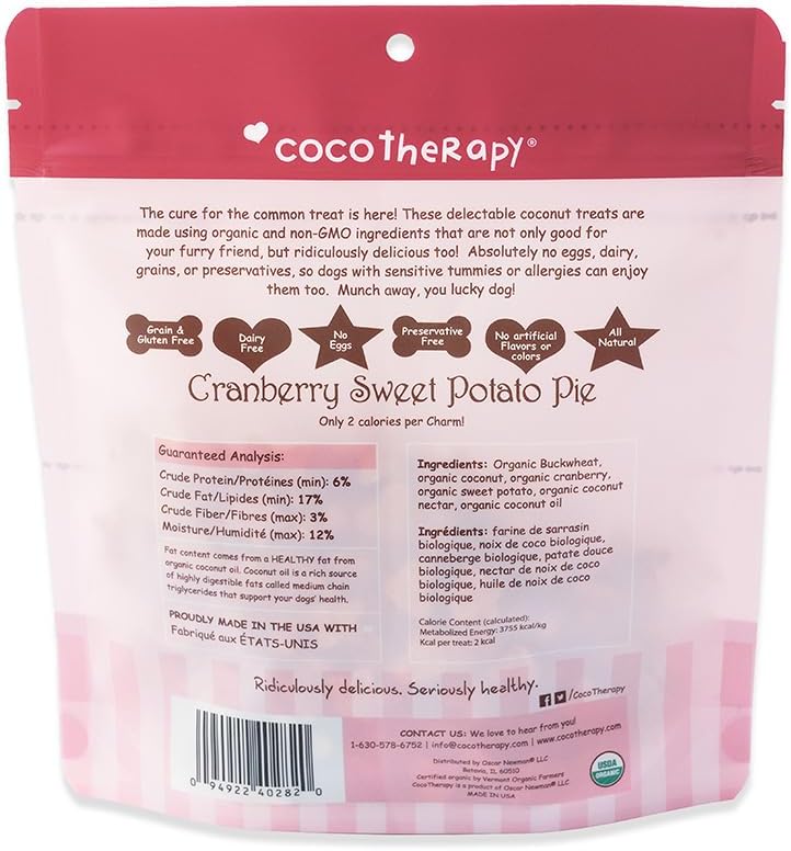 Coco Therapy Cranberry Sweet Potato Coco-Charms Dog Training Treats