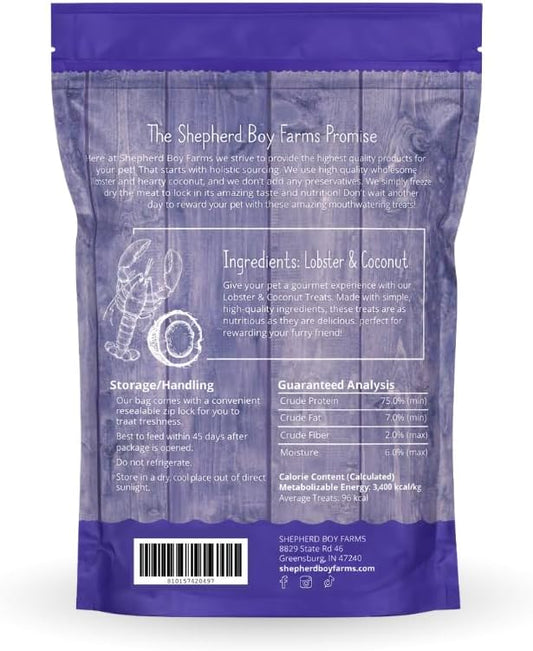 Shepherd Boy Farms Freeze Dried Lobster & Coconut Treats for Dogs & Cats, 2 oz