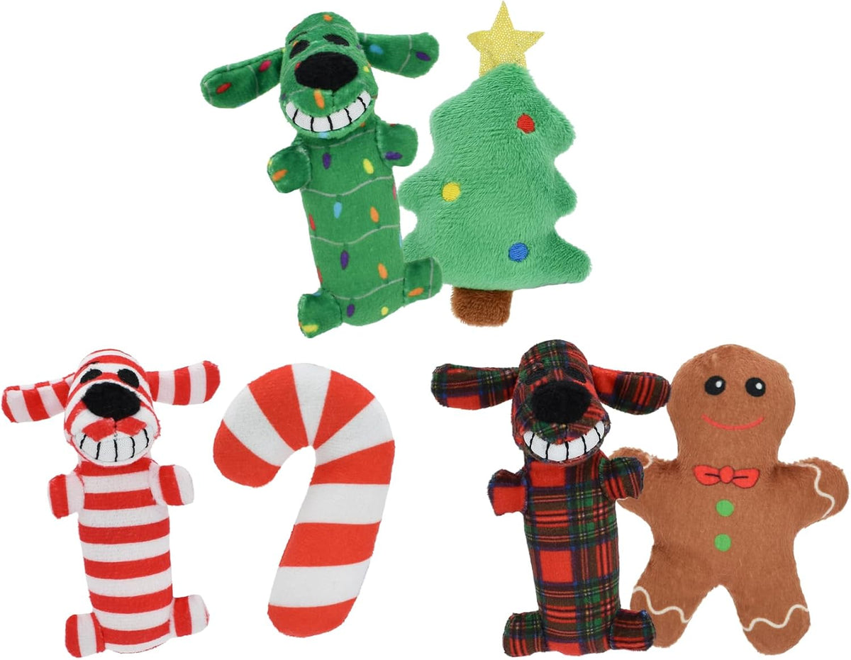 Multipet LOOfA Dog Holiday For Cat 2pks 4″-Gingerbread/Plaid