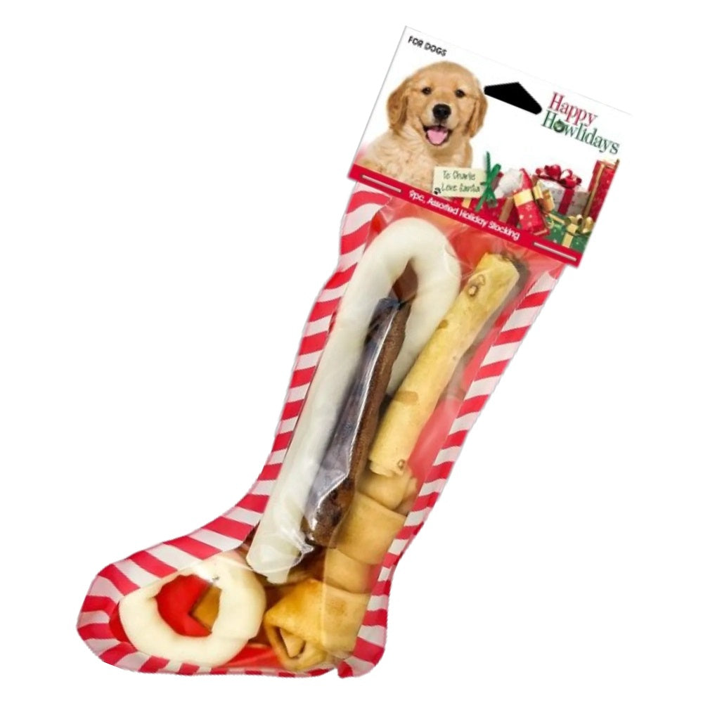 Pet Factory Happy Howlidays Christmas Dog American Beefhide Chews & Toy Dog Stocking