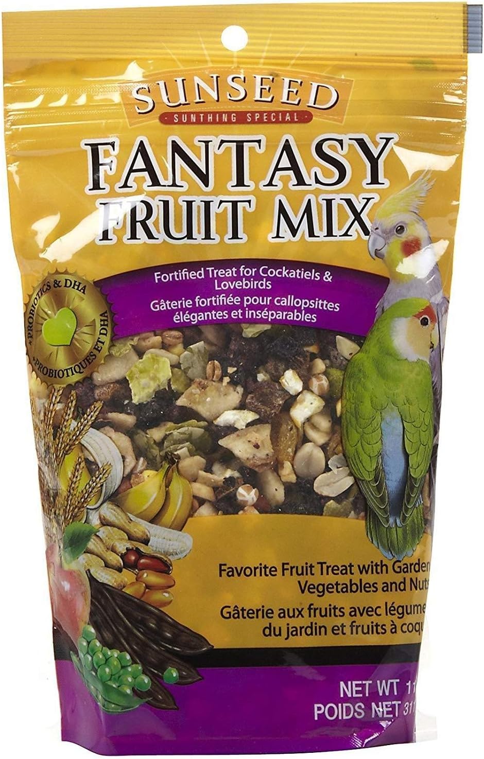 Sunseed Fantasy Fruit Mix Fortified Treat for Cockatiels and Lovebirds - 11 oz