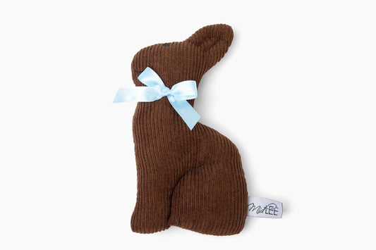 Midlee Plush Chocolate Bunny Easter Dog Toy with Squeaker, Medium to Large, Brown, 9"