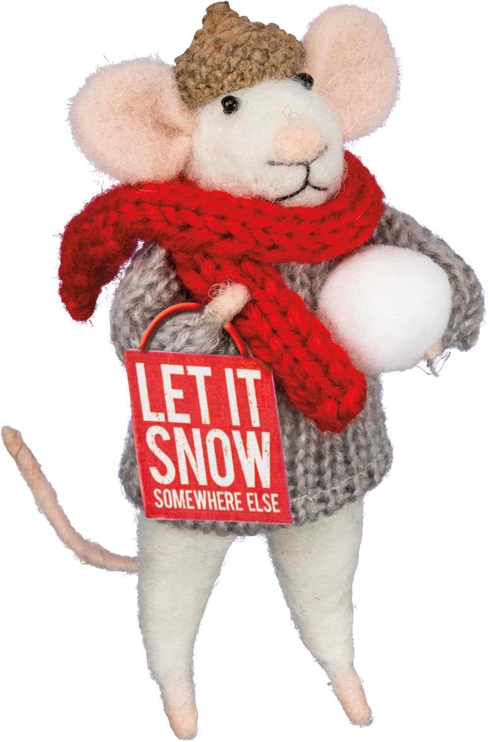 Primitives by Kathy Let It Snow Mouse Critter Somewhere Else Box Sign Mouse Home Decor