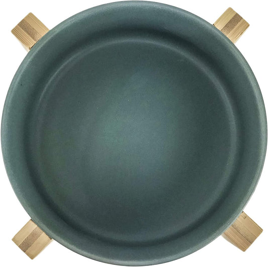 Midlee Modern Raised Pet Bowl on Stand (Single, Green-Large)