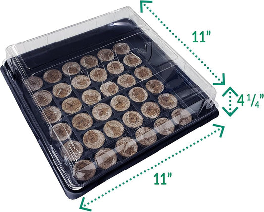 Jiffy Seed Starting Tray Kit, 36 Cell 36mm Peat Pellets with Bonus SUPER thrive