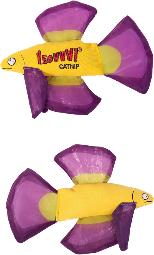 Yeowww! Mo Betta Fish Catnip Filled Cat Toy - Purple
