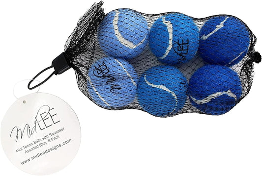Midlee Mini 1.5" Dog Squeaky Tennis Balls- Set of 6