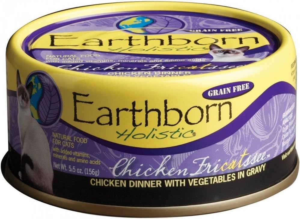 Earthborn Holistic Chicken Fricatssee Grain-Free Moist Canned Cat Food - (5.5 oz) Pack of 24