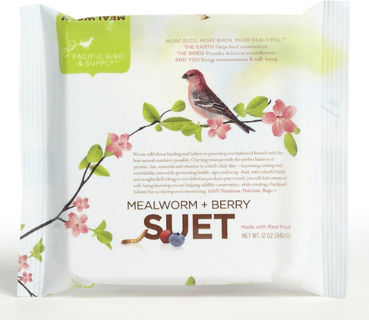 Pacific Bird & Supply Co Mealworm + Berry Suet Cakes (Case of 12)