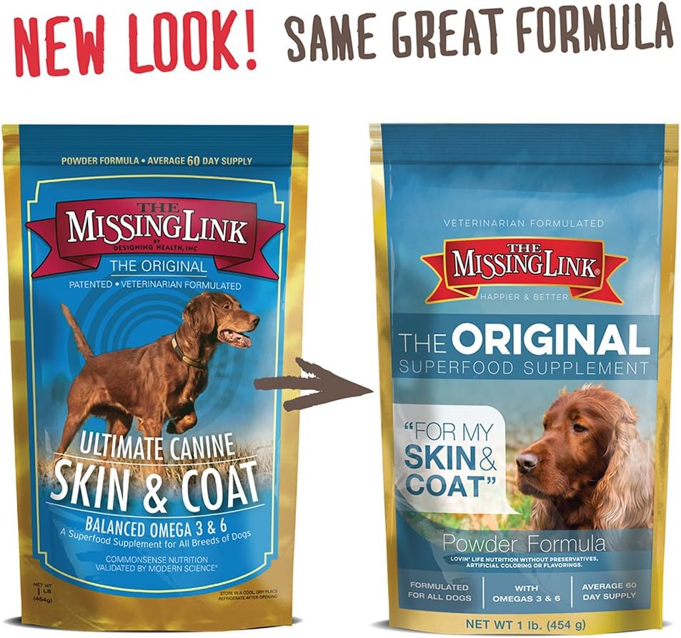 The Missing Link Ultimate Skin & Coat Dog Supplement, 1-Pound, (Pack of 2)