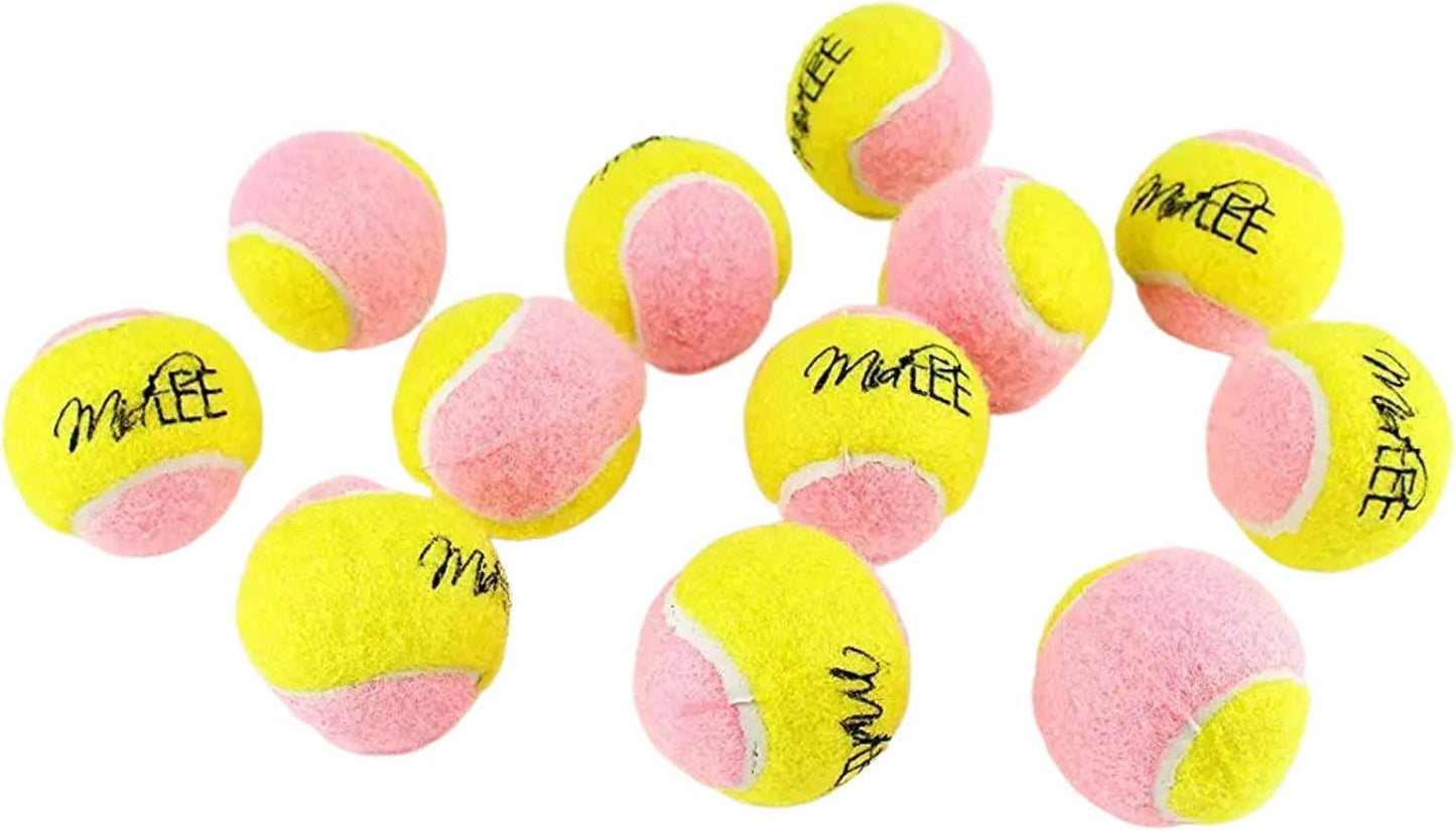 Midlee 2" Dog Tennis Balls Yellow/Pink - 12 Pack