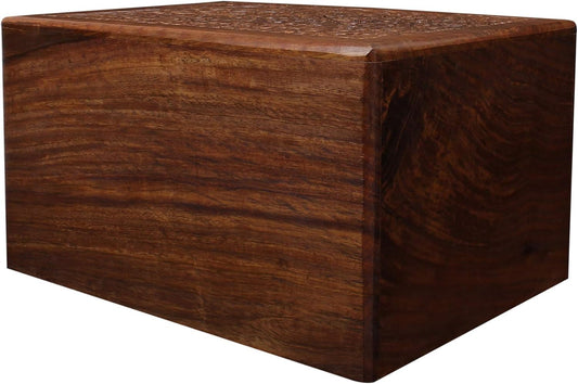 Tree of Life Hand-Carved Rosewood Urn Box - Small