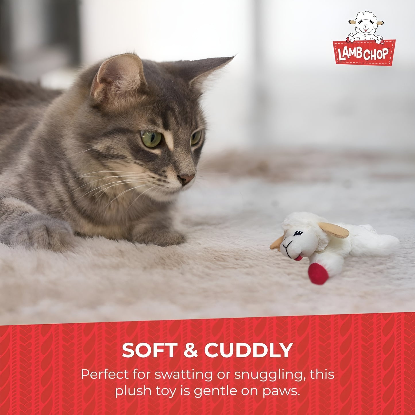 Multipet Lamb Chop Gingerbread & Sheep Holiday Cat Toy-2PK