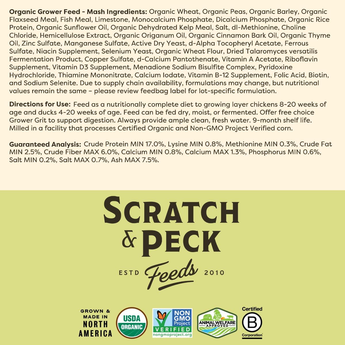 Scratch and Peck Feeds Cluckin Good Organic 3 Grain Scratch Chickens and Ducks Feed - 40 lbs
