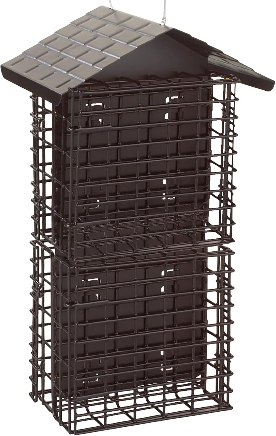 More Birds Black/Brown Cake Suet Buffet Bird Feeder with Metal Roof