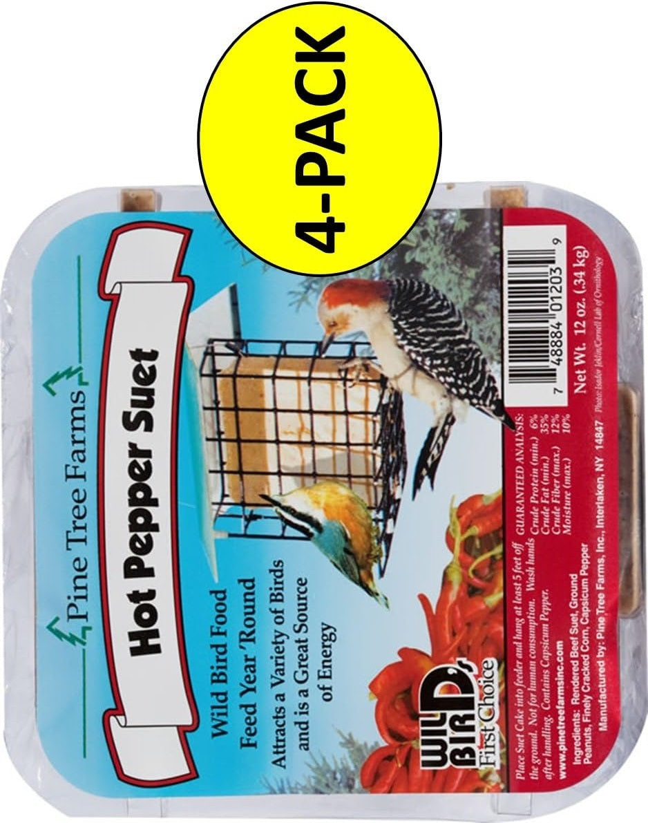 Pine Tree Farms Premium Hot Pepper Suet Cakes 4-Pack