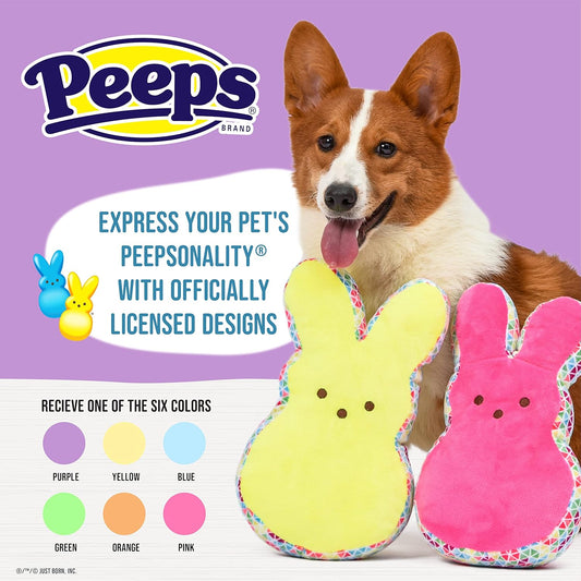 Peeps for Pets 12" Pattern Plush Bunny Squeaker Toy for Dogs- Assorted Colors- One Toy
